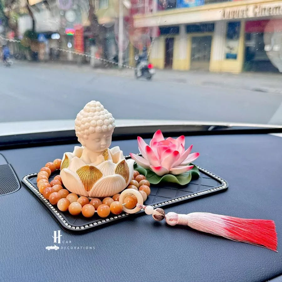 Tượng Phật Trang Trí Sakyamuni mỉm cười  bình an may mắn để trên taplo ô tô cao cấp- Tượng Phật trang trí taplo ô tô