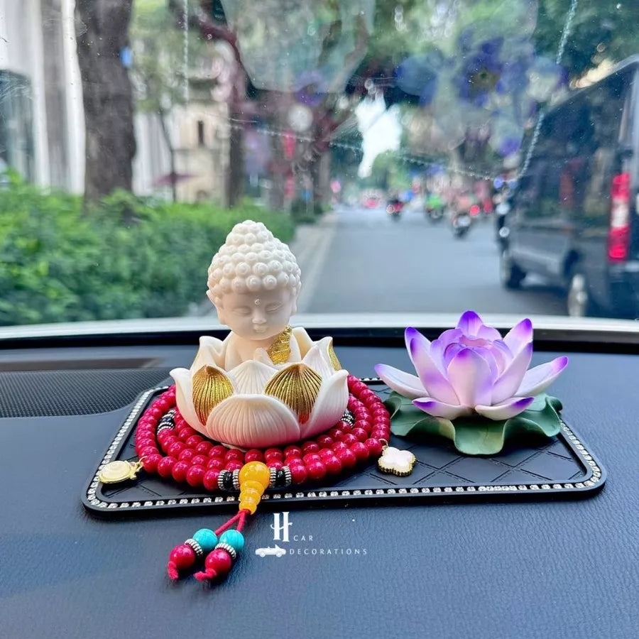 Tượng Phật Trang Trí Sakyamuni mỉm cười  bình an may mắn để trên taplo ô tô cao cấp- Tượng Phật trang trí taplo ô tô