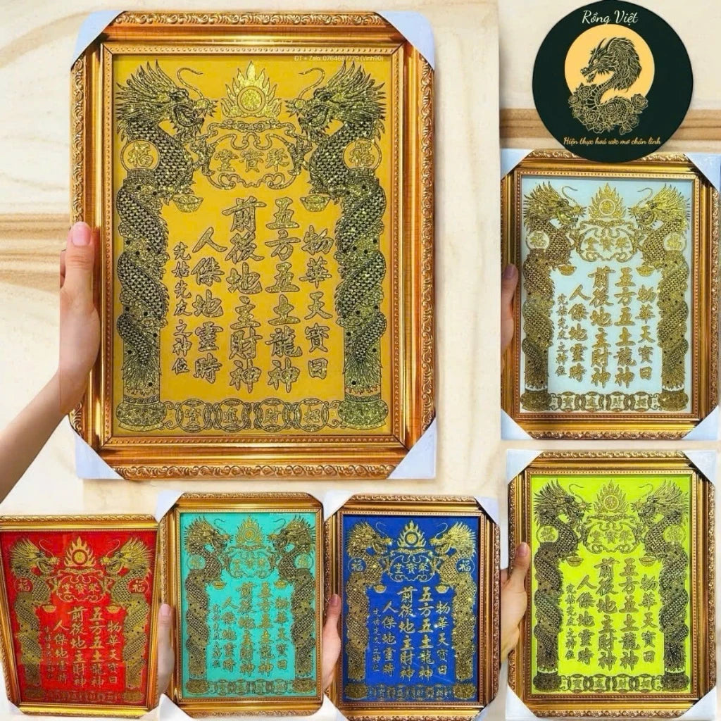 Bài vị kim sa thổ địa nhũ vàng cao cấp đủ màu