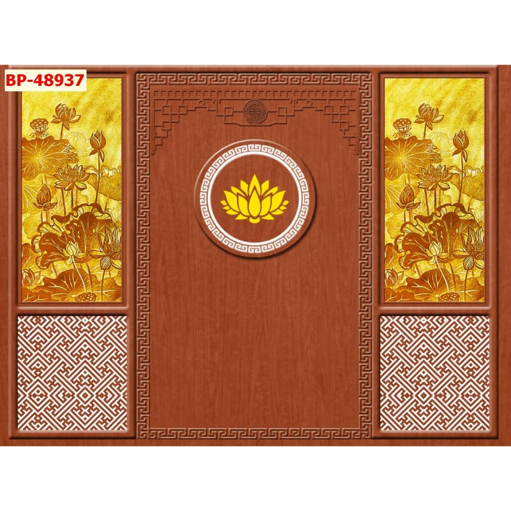 Tranh 3D trang trí phòng thờ vải lụa kim sa cao cấp