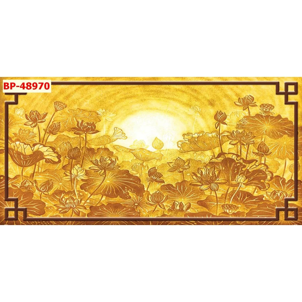 Tranh 3D trang trí phòng thờ vải lụa kim sa cao cấp
