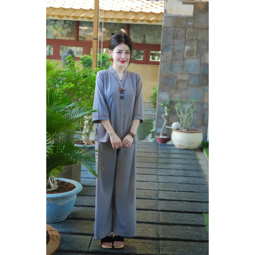TT50 - Set pháp phục, đồ lam đi chùa cổ V truyền thống