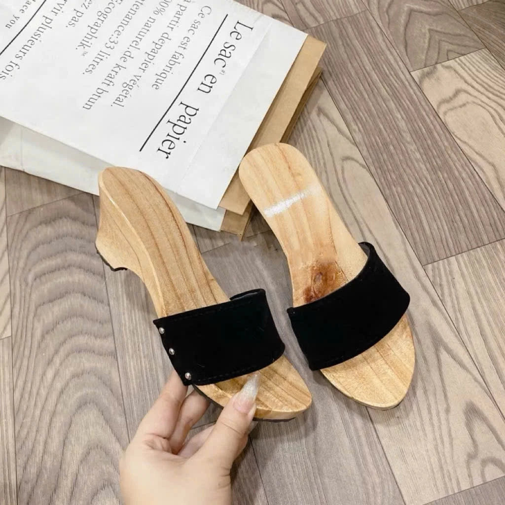 Guốc mộc truyền thống có đế chống trơn mặc áo dài, áo bà ba, đi chùa, việt phục
