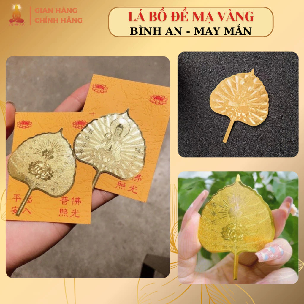 Lá bồ đề mạ vàng Cát Tường - May Mắn - Bình An