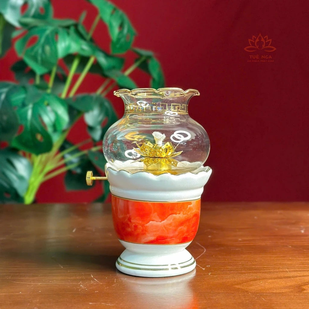 Bộ đồ thờ gốm sứ vân đá Đỏ cao cấp, bộ đồ thờ gia tiên, đồ thờ thần tài - Tuệ Nga