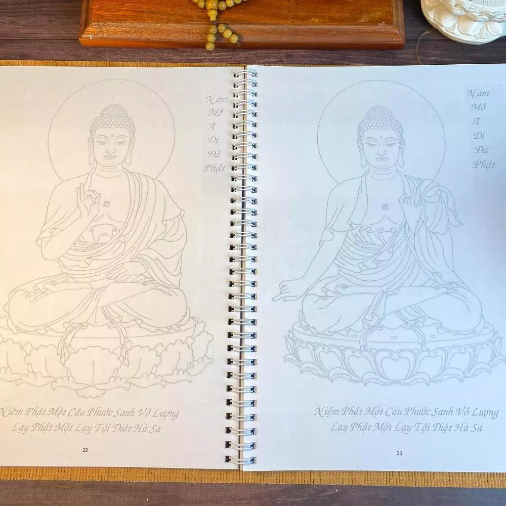 Sách - Bộ tô in mờ 90 tranh vẽ Phật - Bồ Tát