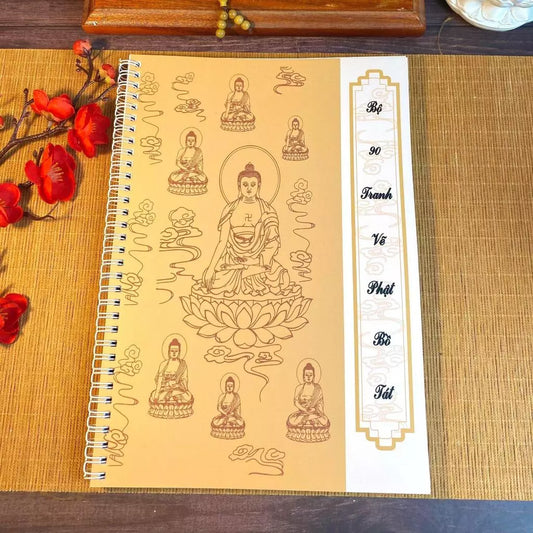 Sách - Bộ tô in mờ 90 tranh vẽ Phật - Bồ Tát