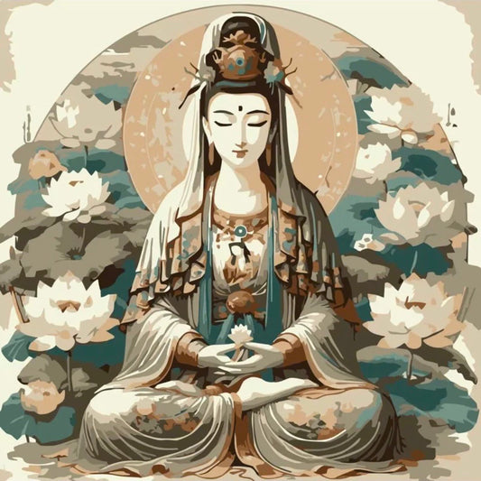 [10] Tranh Số Hoá Phật giáo đã căng khung 20x20cm