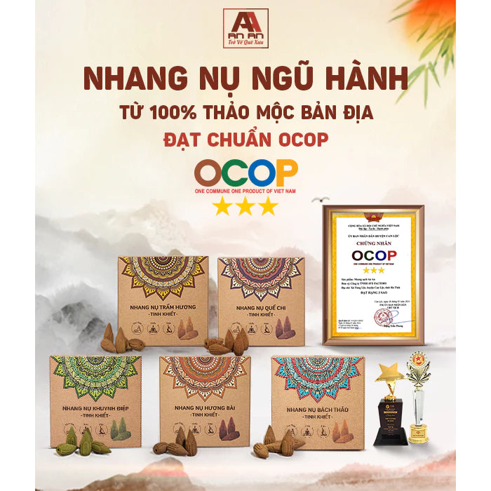 Combo 5 Hộp Nhang Nụ Sạch Tinh Khiết An An - Hộp 39 Nụ