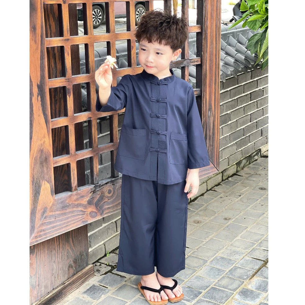 TT31 - Pháp phục cho bé chất liệu lụa nhuyễn - cổ trụ truyền thống