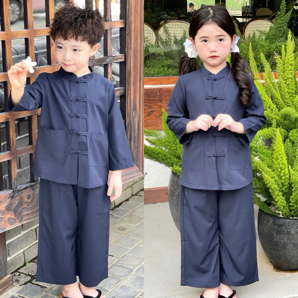 TT31 - Pháp phục cho bé chất liệu lụa nhuyễn - cổ trụ truyền thống