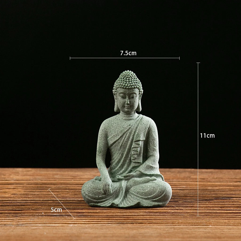 Bộ 3 Tượng Phật Thích Ca Mâu Ni Mini Đá Xanh- Tam Tịnh Tâm Decor