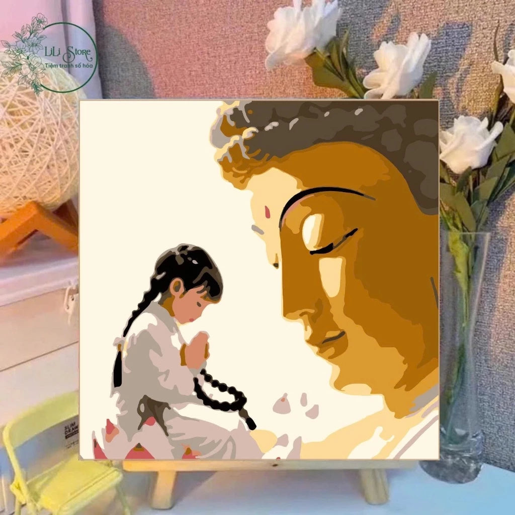[37] Tranh Số Hoá Phật giáo đã căng khung 20x20cm