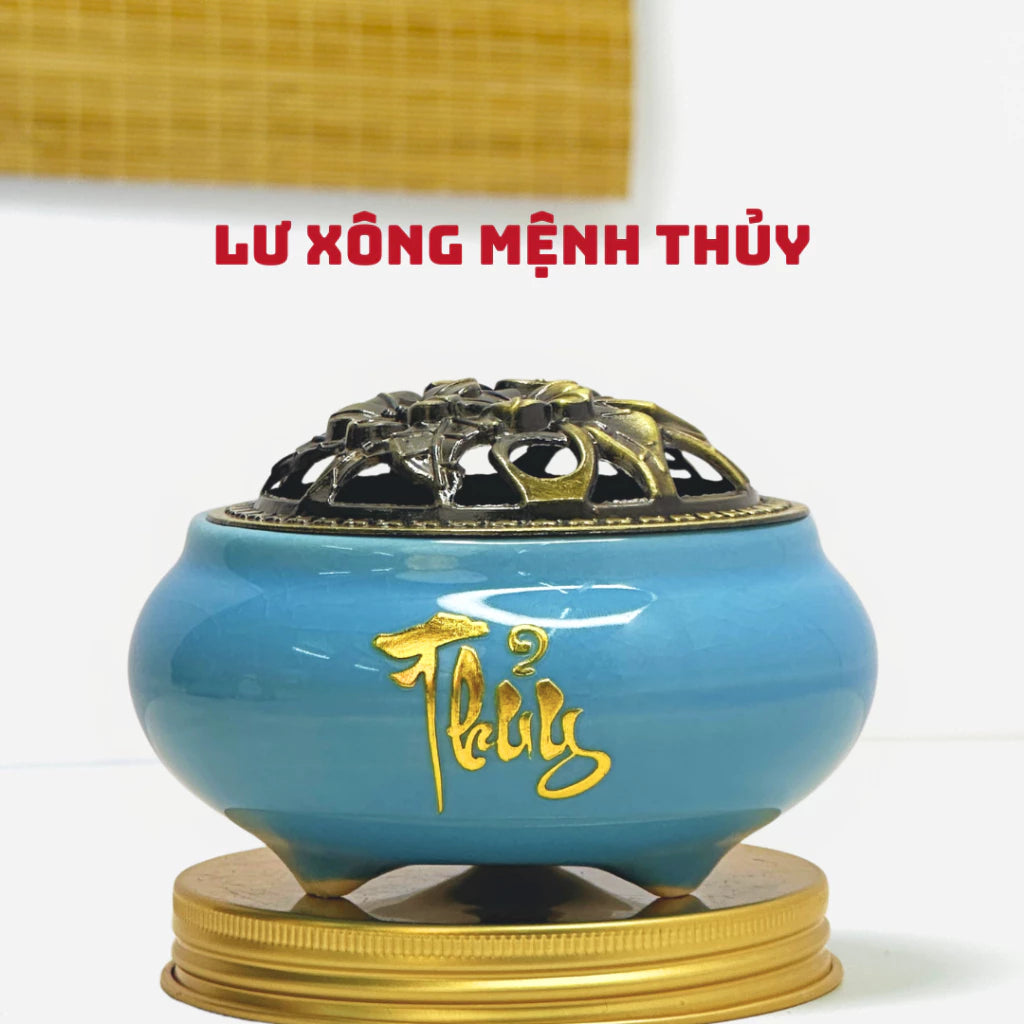 Lư Xông Trầm Gốm Sứ Ngũ Sắc