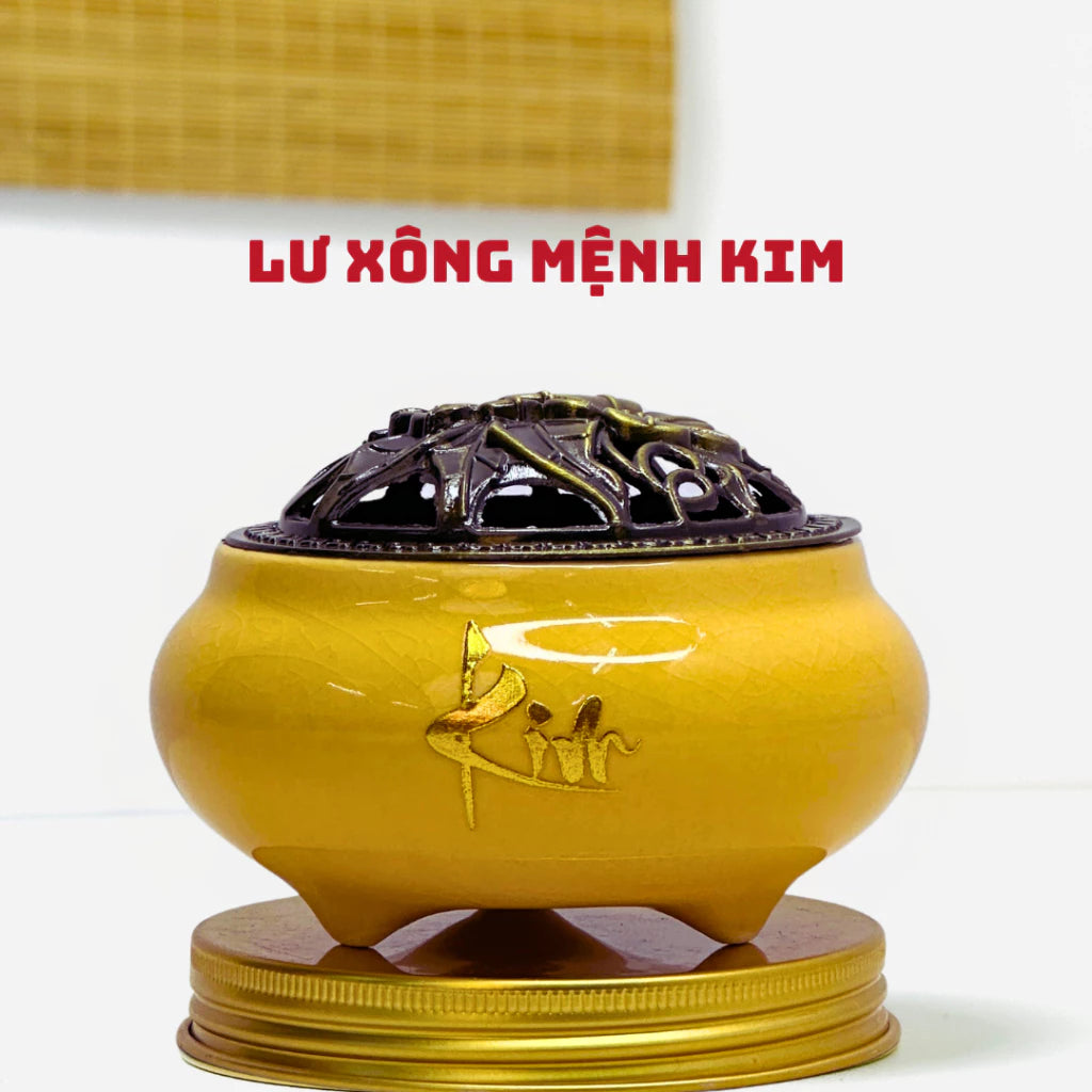 Lư Xông Trầm Gốm Sứ Ngũ Sắc