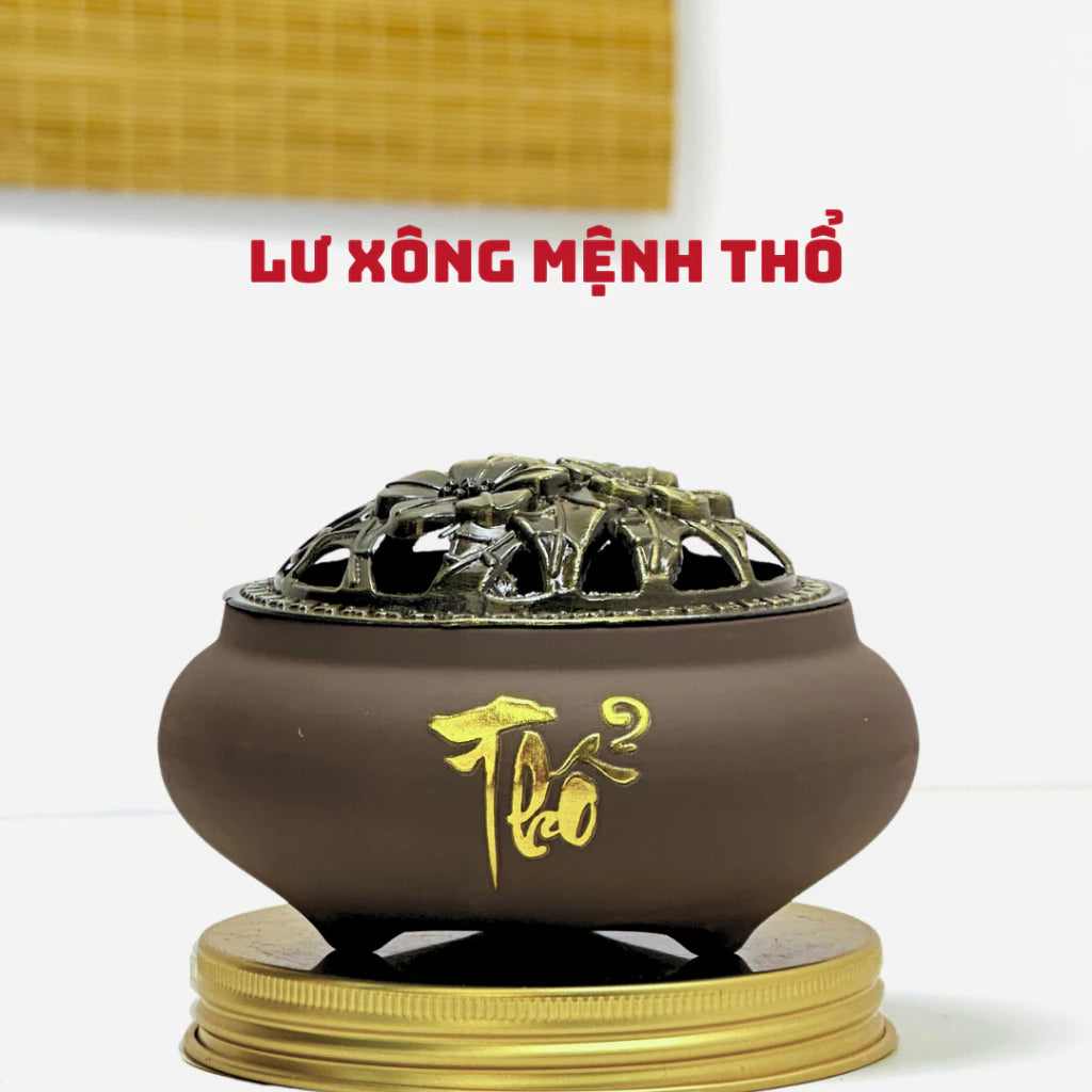 Lư Xông Trầm Gốm Sứ Ngũ Sắc