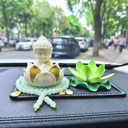Tượng Phật Trang Trí Sakyamuni mỉm cười  bình an may mắn để trên taplo ô tô cao cấp- Tượng Phật trang trí taplo ô tô