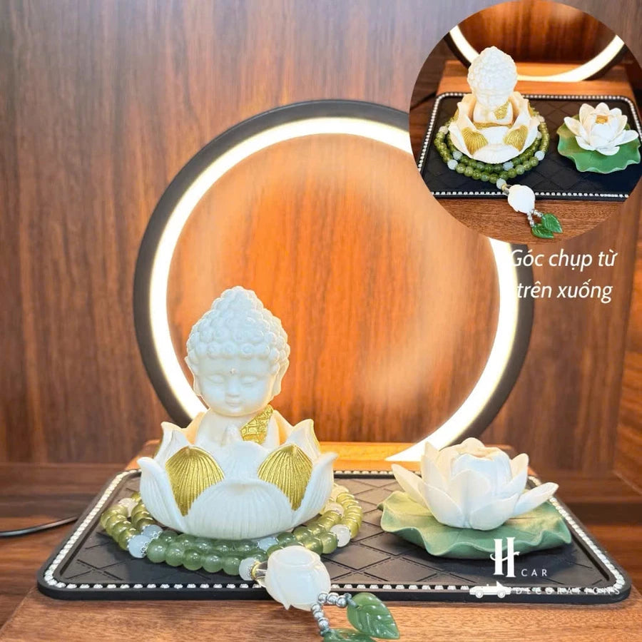 Tượng Phật Trang Trí Sakyamuni mỉm cười  bình an may mắn để trên taplo ô tô cao cấp- Tượng Phật trang trí taplo ô tô