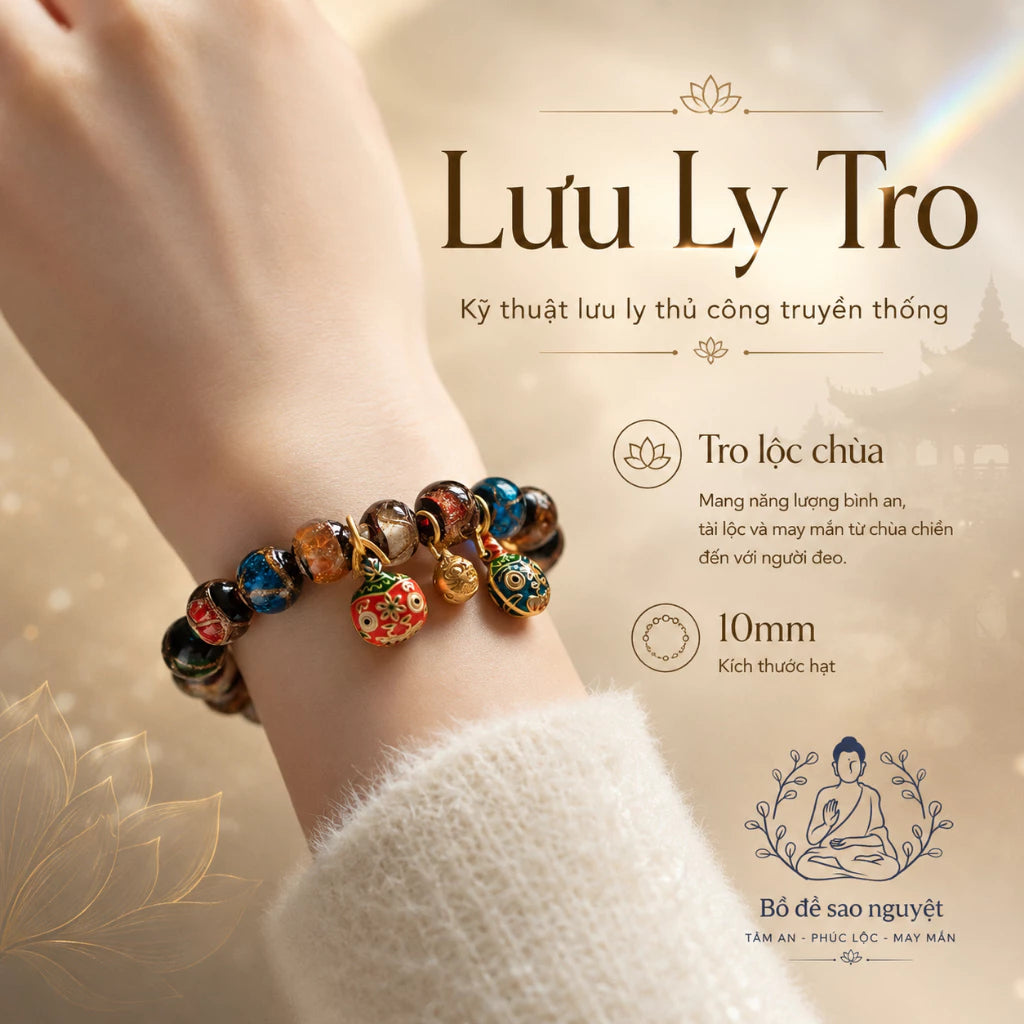 Vòng Tay Lưu Ly Tro 10mm