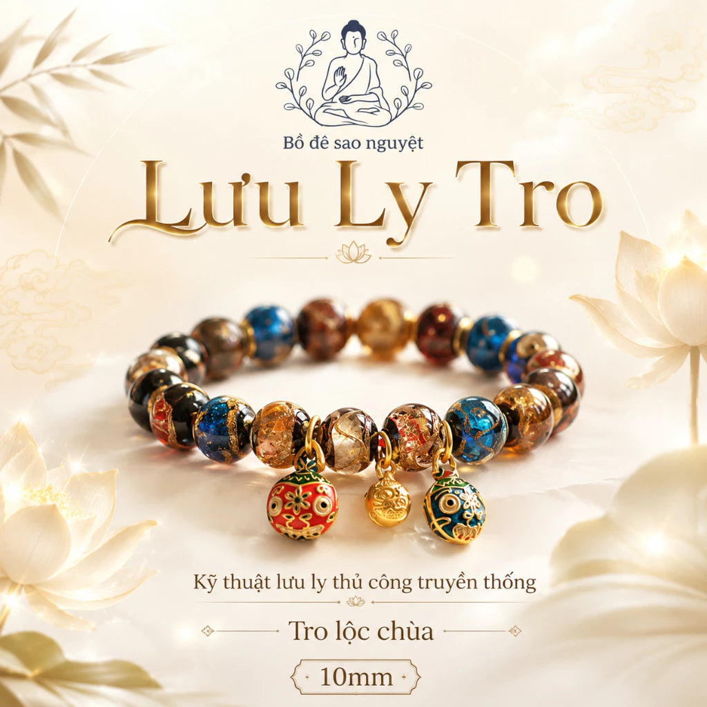 Vòng Tay Lưu Ly Tro 10mm
