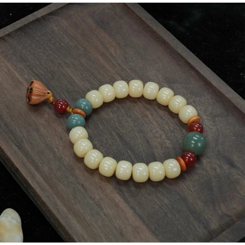 B08 – Bạch Ngọc Bồ Đề Tâm Liên - Tặng Túi Gấm