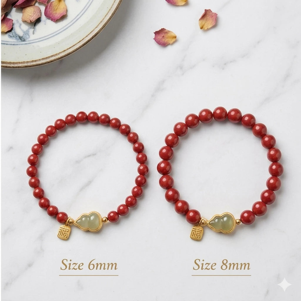 S13 Vòng Tay Chu Sa - Hồ Lô Ngọc - 6mm - 8mm