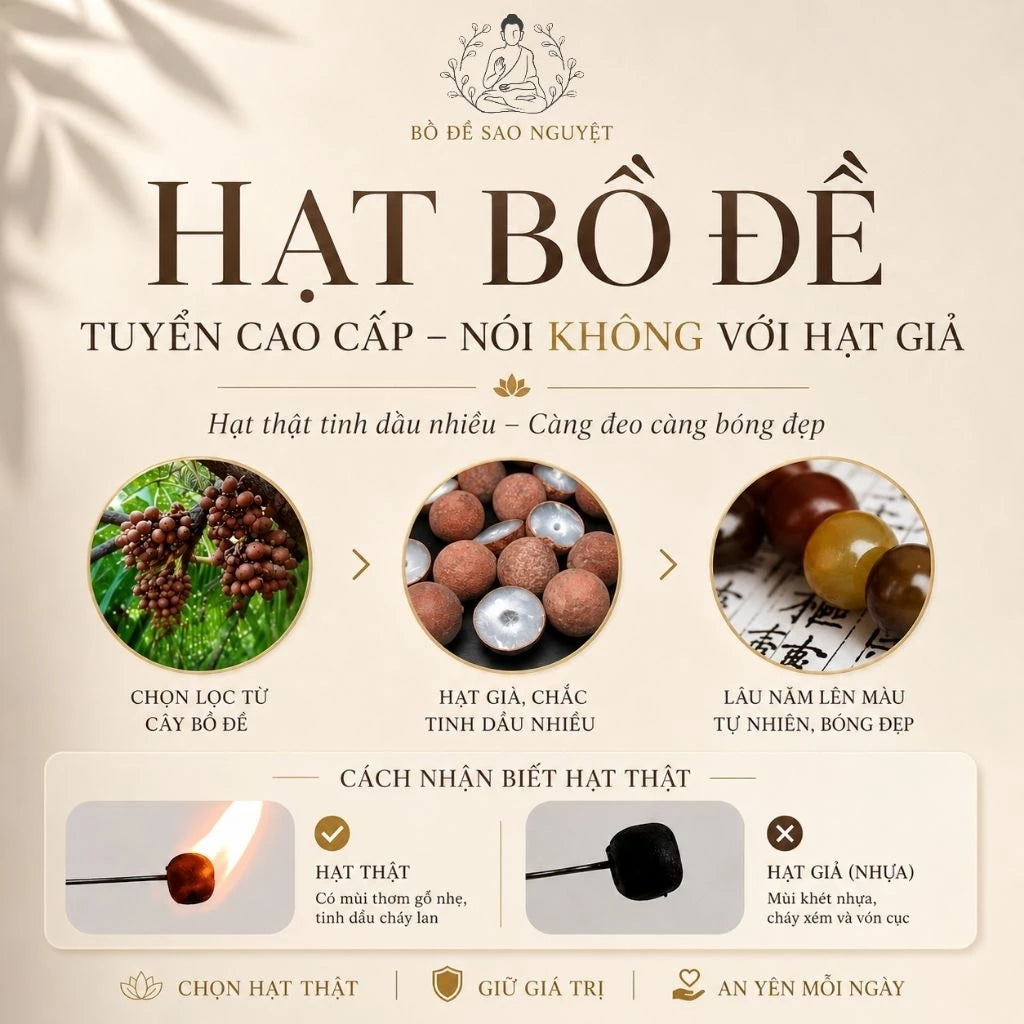 B62 - Vòng Tay Hạt Bồ Đề Hoa Sen Khắc Lục Tự Đại Minh Chú Omani 10mm - Tặng Kèm Túi Gấm