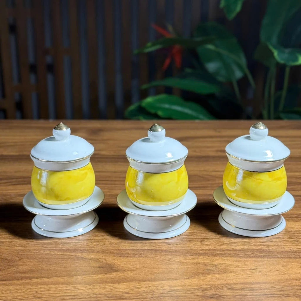 Bộ đồ thờ gốm sứ vân đá Vàng cao cấp, bộ đồ thờ gia tiên, đồ thờ thần tài - Tuệ Nga