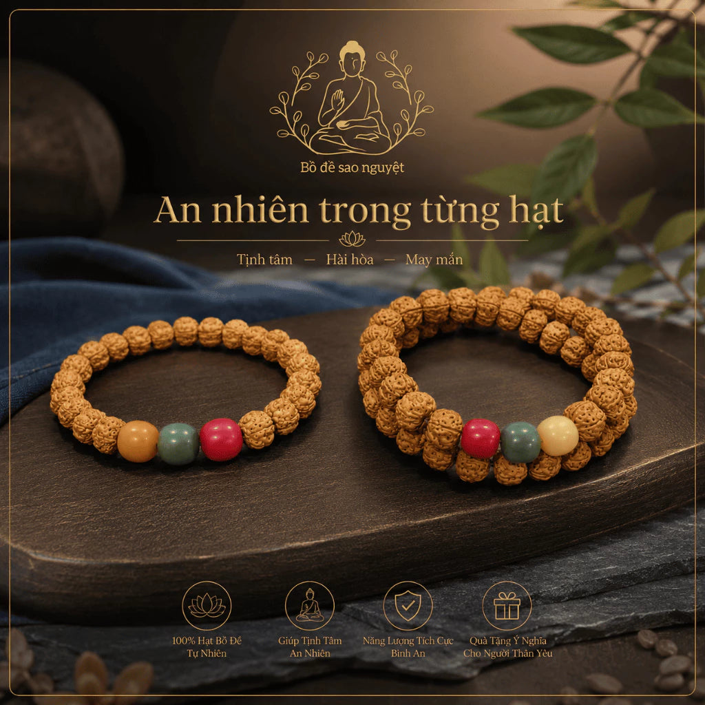 B64 – Vòng Tay Bồ Đề Kim Cang 12mm - Tặng Túi Gấm