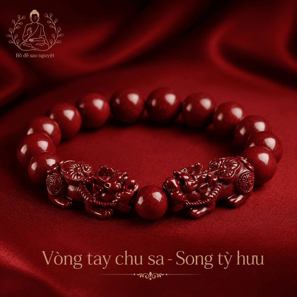 S12 Vòng Tay Chu Sa Charm Tỳ Hưu Đỏ