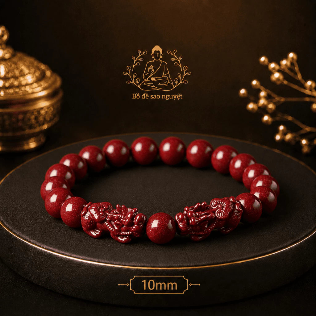 S12 Vòng Tay Chu Sa Charm Tỳ Hưu Đỏ