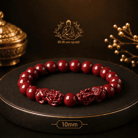 S12 Vòng Tay Chu Sa Charm Tỳ Hưu Đỏ