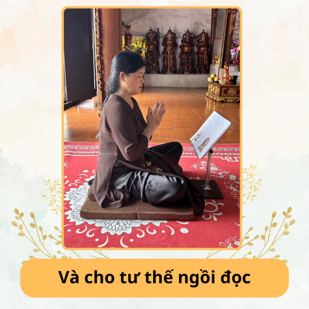 [Xả kho] Combo Tọa Cụ + Bàn Tụng Kinh Cao Cấp - Tặng Túi + Vòng Tay + Lá Bồ Đề