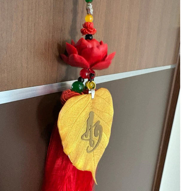 Khánh Treo Lá Bồ Đề Chữ AN Mạ Vàng - Đã Khai Quang
