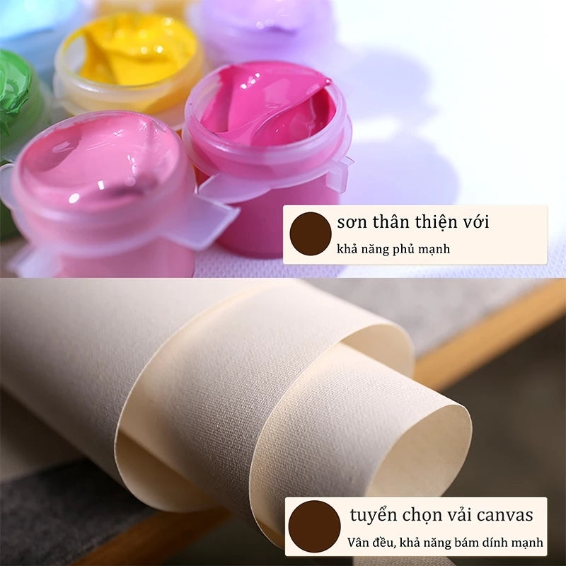 [3] Tranh tô màu theo số Phật giáo đã căng khung