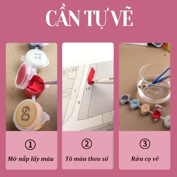 [3] Tranh tô màu theo số Phật giáo đã căng khung