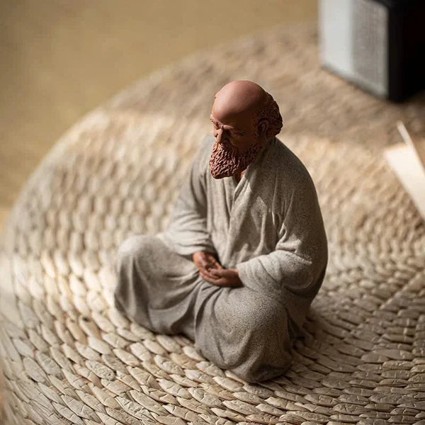 Tượng Đạt Ma Sư Tổ Thiền Định – Decor Bàn Trà, Góc Phòng, Bàn Làm Việc - Tượng Decor Chất Liệu Bột Đá Cao Cấp
