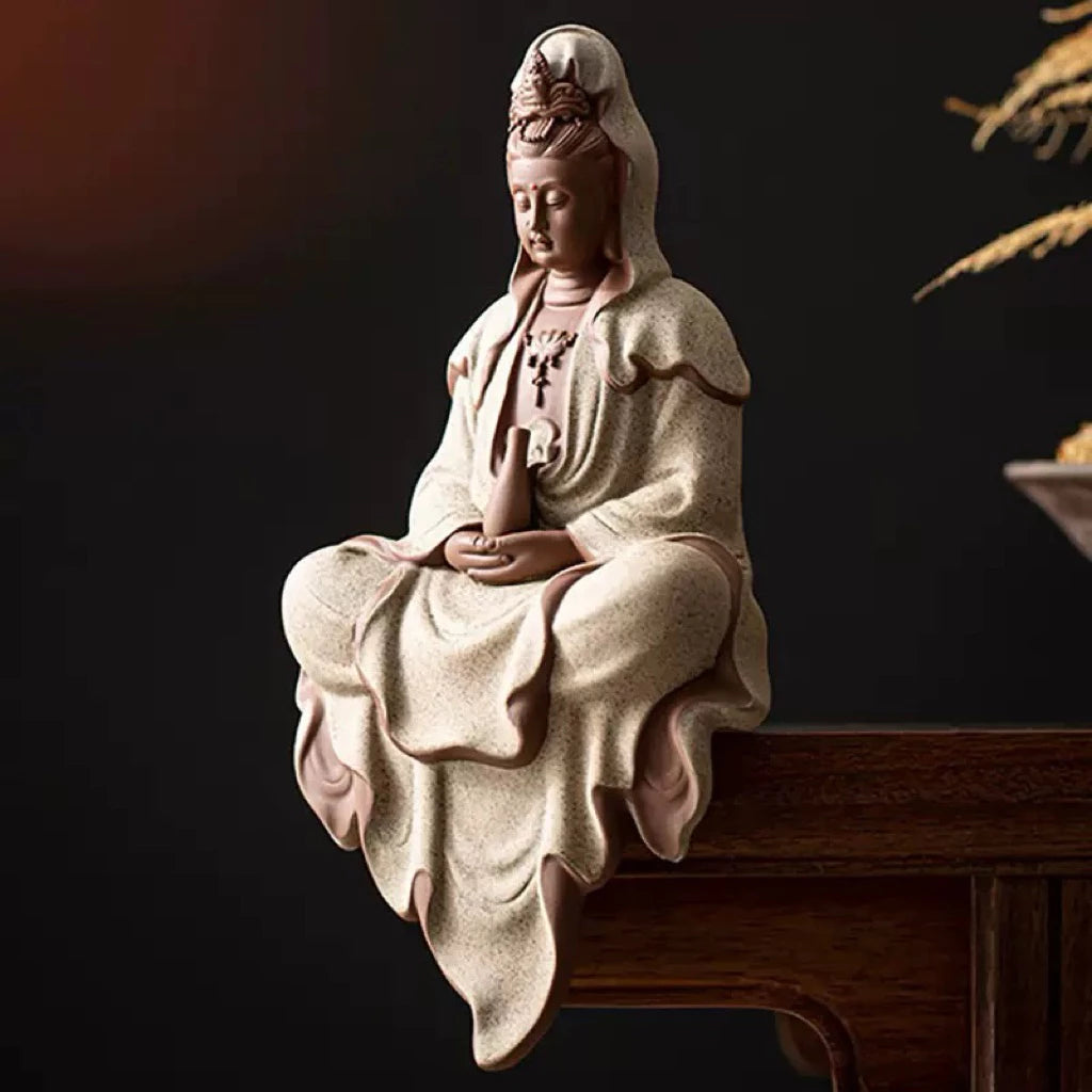 Tượng Quan Âm Bồ Tát Ngồi Thiền – Đá Nhân Tạo Cao Cấp Trang Trí