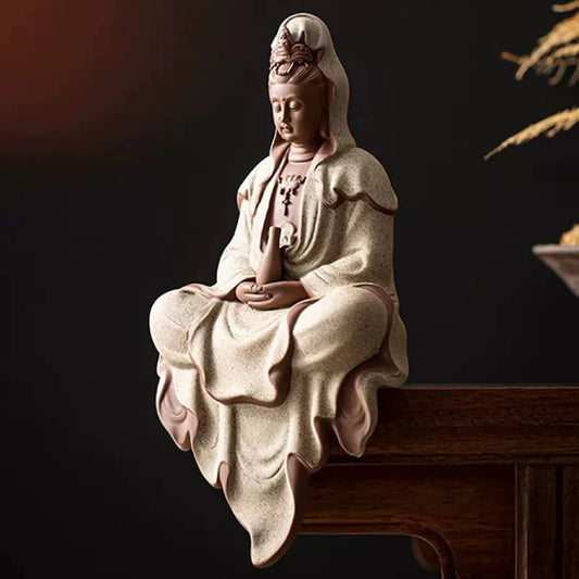 Tượng Quan Âm Bồ Tát Ngồi Thiền – Đá Nhân Tạo Cao Cấp Trang Trí