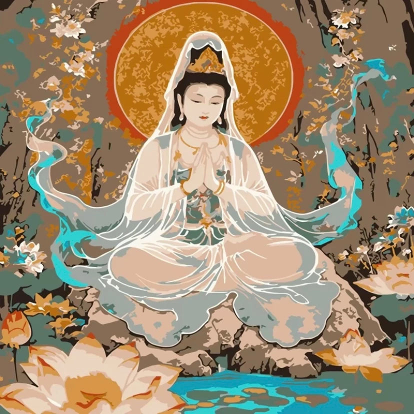 [35] Tranh Số Hoá Phật giáo đã căng khung 20x20cm